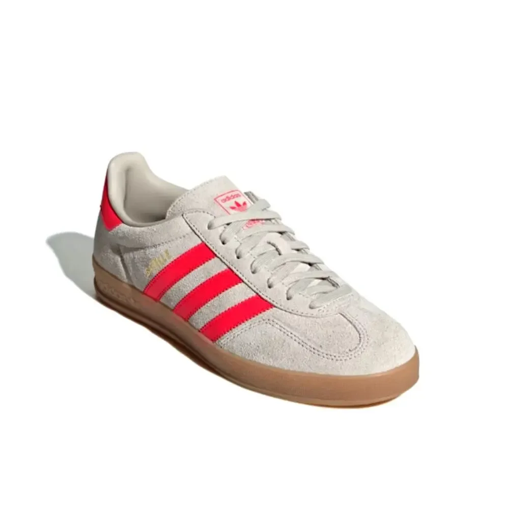 Adidas Men's Beige Lucid Red Cloud White Gazelle Indoor Sneakers Size 5